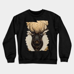 Animals from the forest_moose Crewneck Sweatshirt